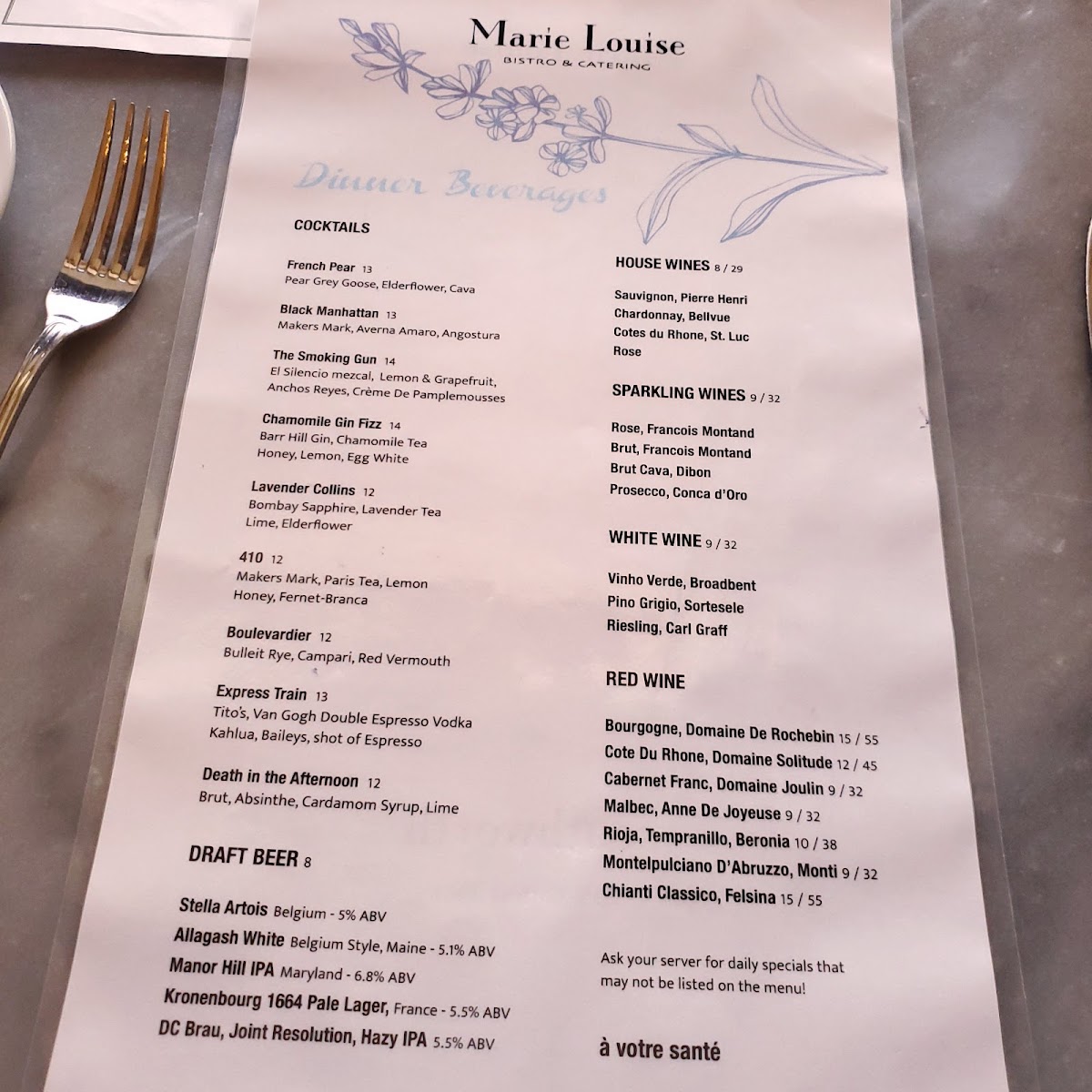 Menu Marie Louise Bistro-9