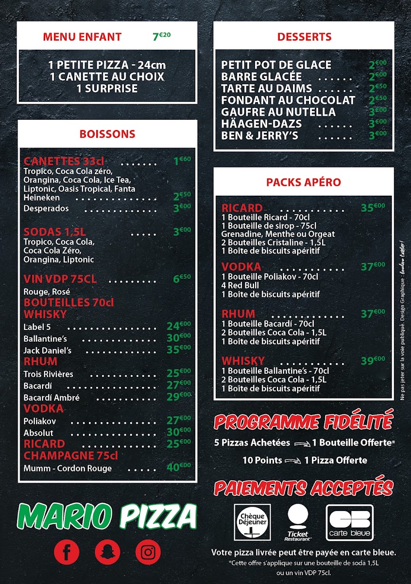 Menu Mario Pizza Pizzeria Six Fours-1