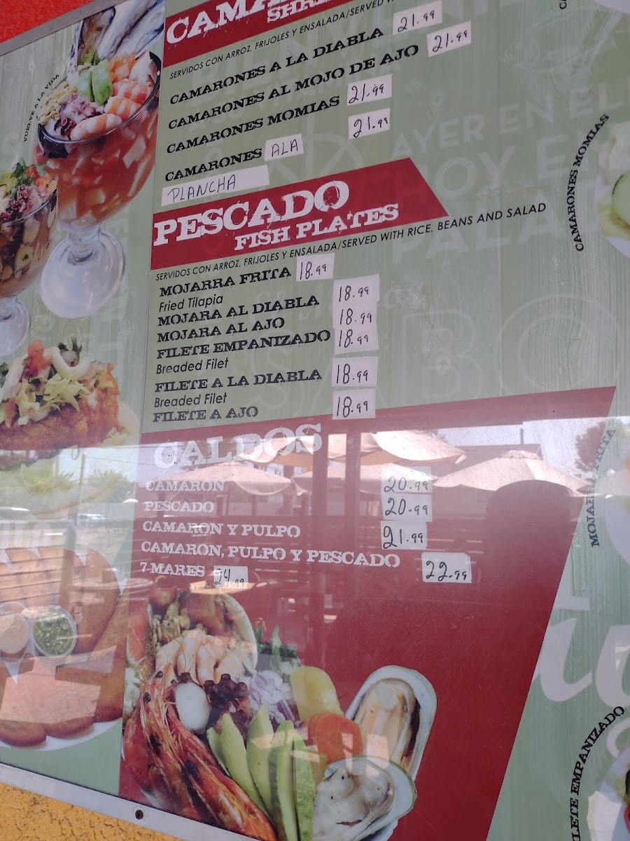 Menu Mariscos El 30-4