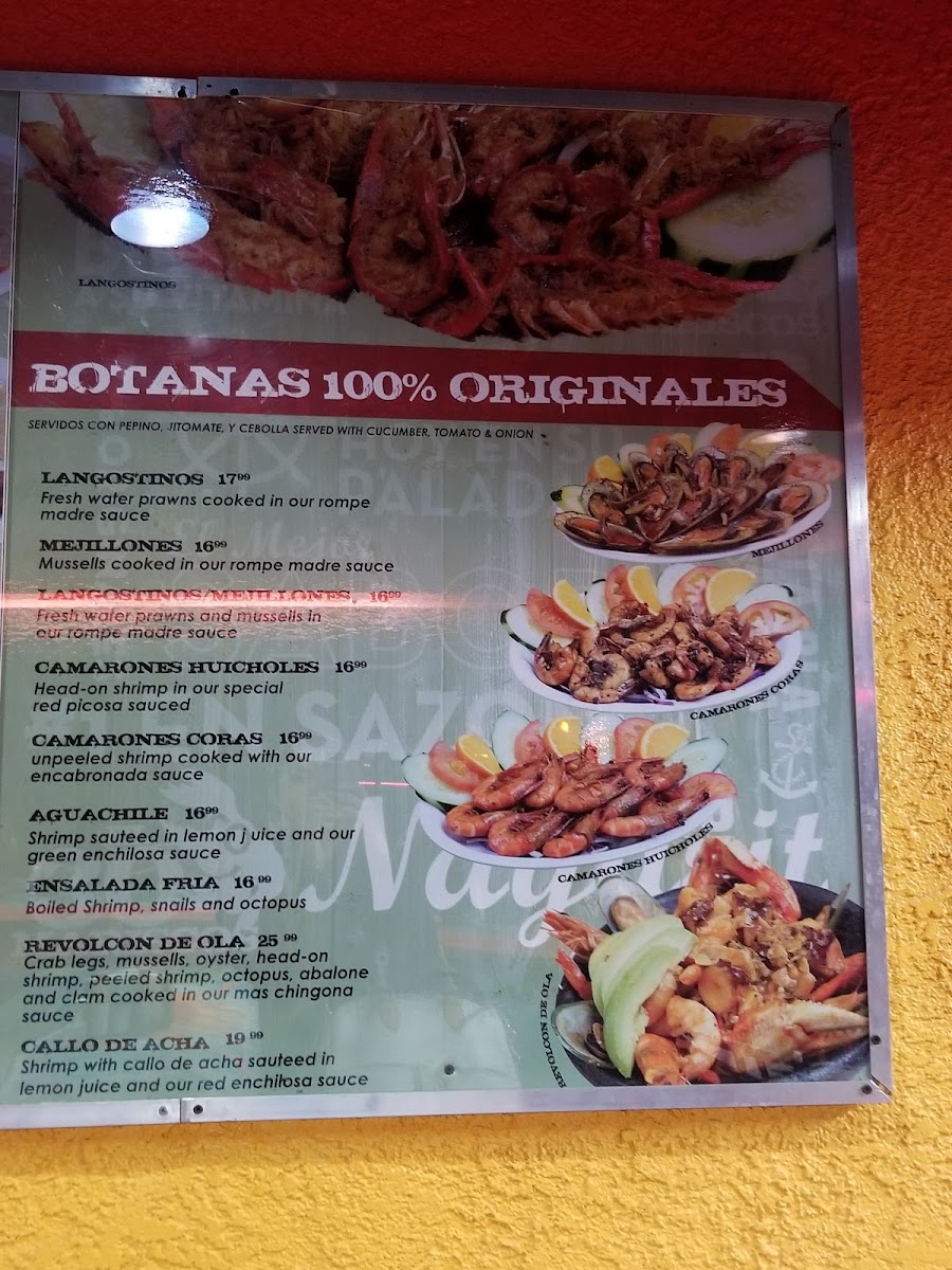 Menu Mariscos El 30-5