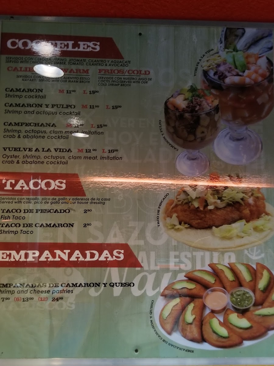 Menu Mariscos El 30-6