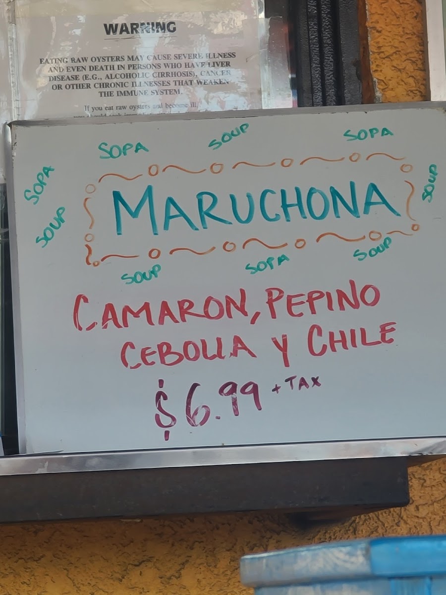 Menu Mariscos El 30-7