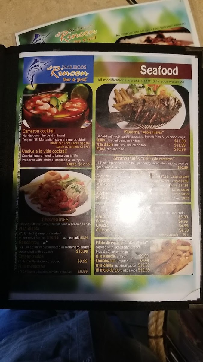 Menu Mariscos El Rincon Bar & Grill-10