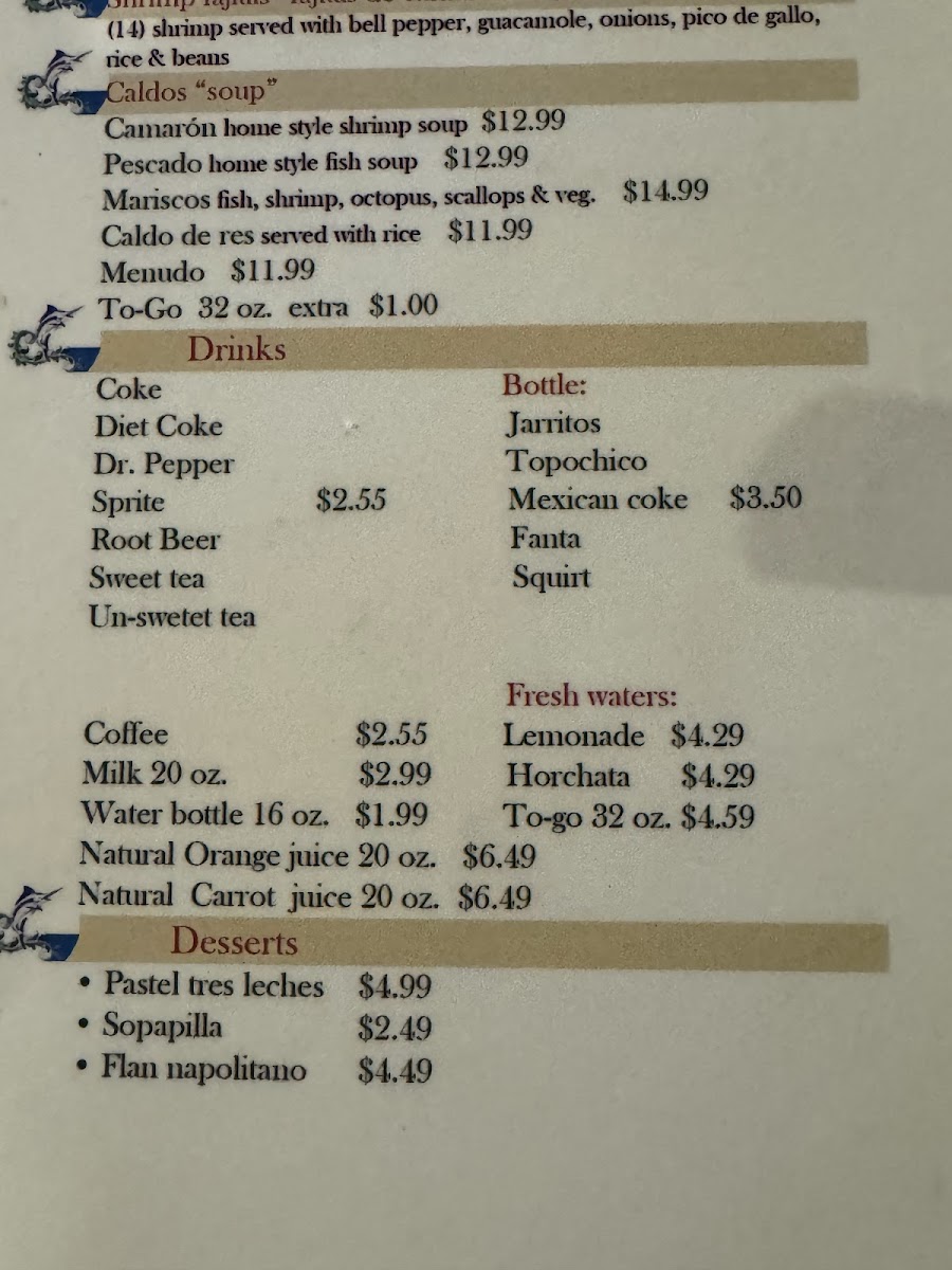 Menu Mariscos El Rincon Bar & Grill-3