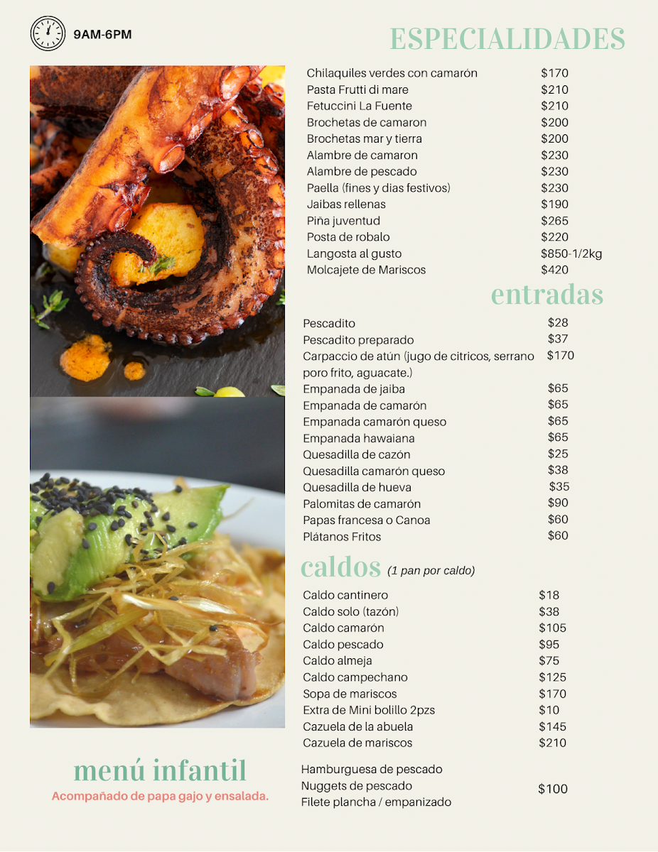 Menu Mariscos La Fuente De La Juventud-7