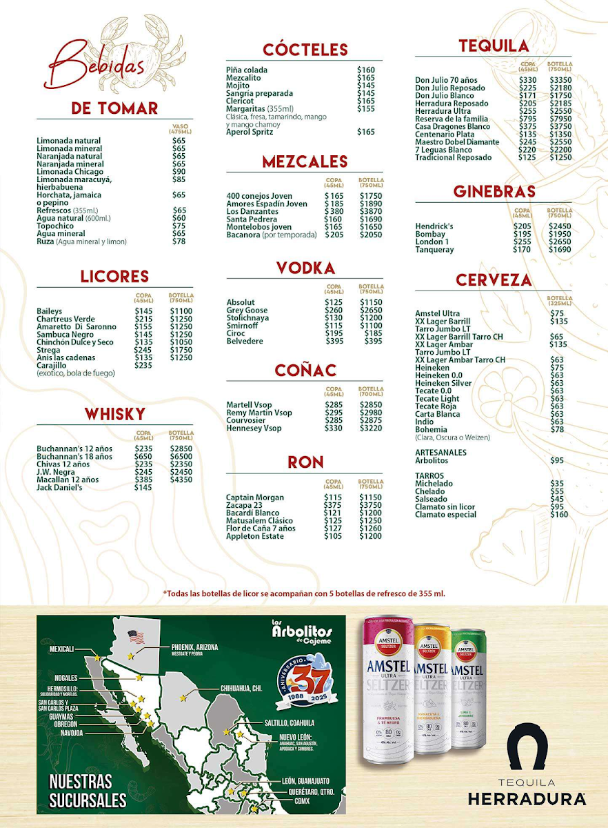 Menu Mariscos Los Arbolitos De Cajeme -- Navojoa-4