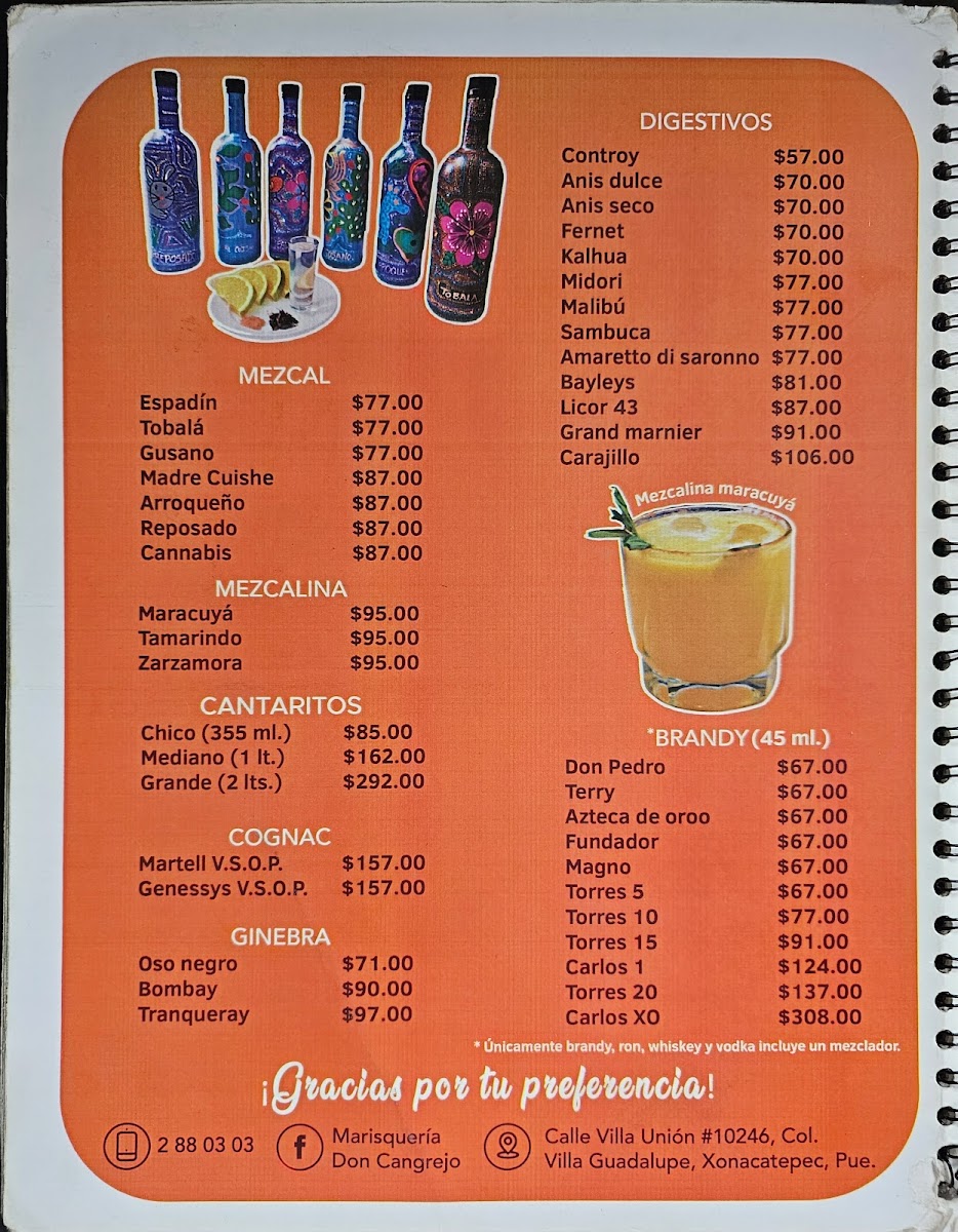 Menu Marisquería Don Cangrejo-1