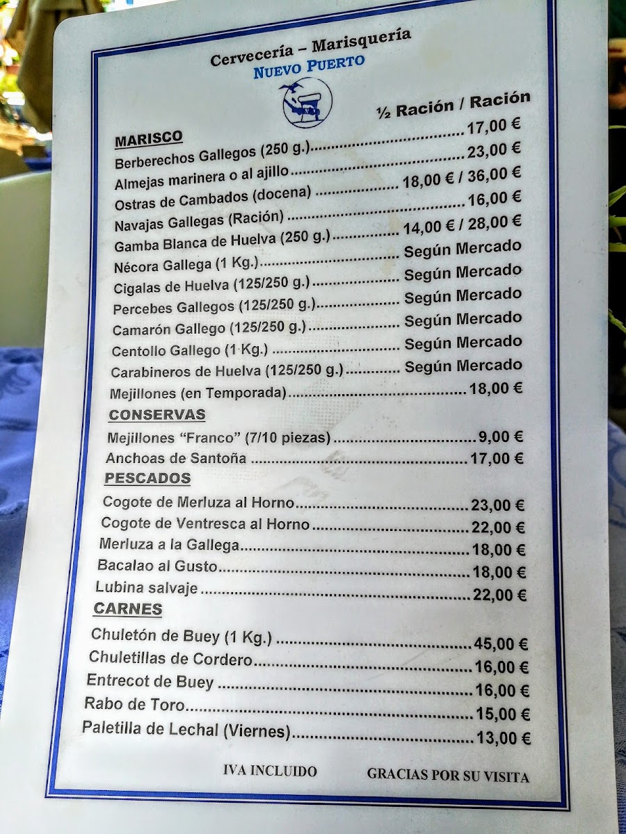 Menu Marisquería Nuevo Puerto-8