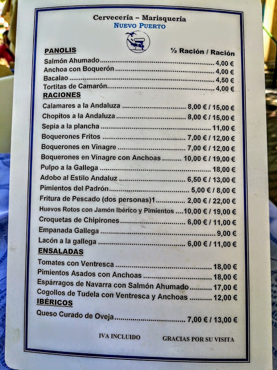 Menu Marisquería Nuevo Puerto-9