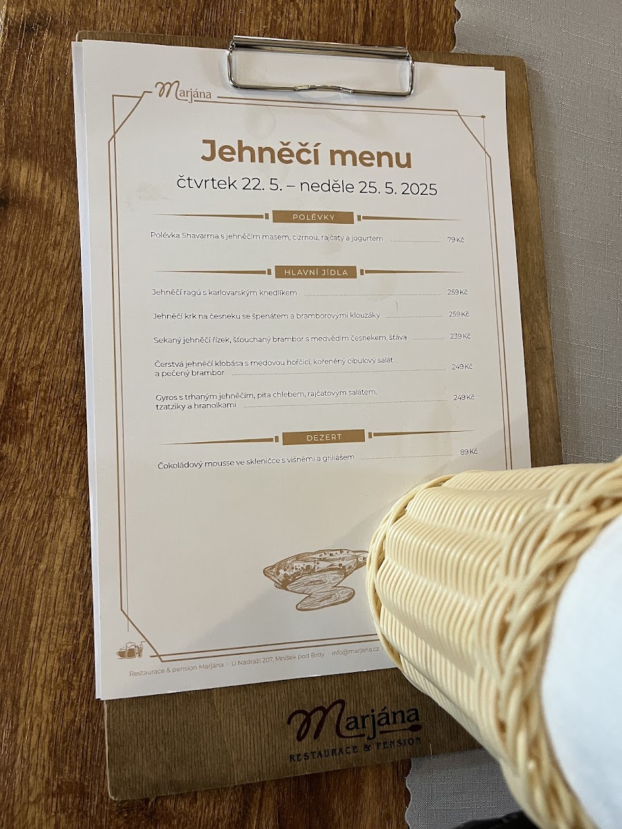 Menu Marjána - Restaurace A Pension-2