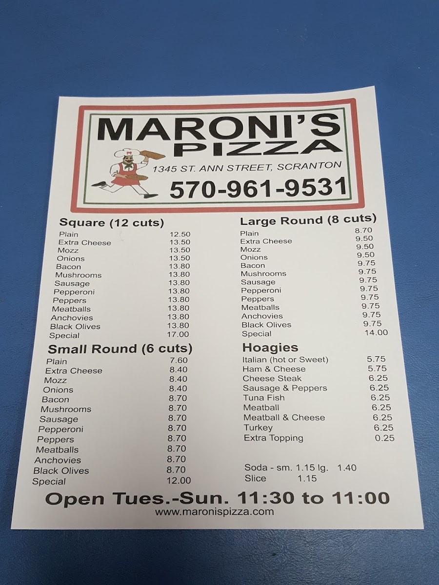 Menu Maroni's Pizza-4