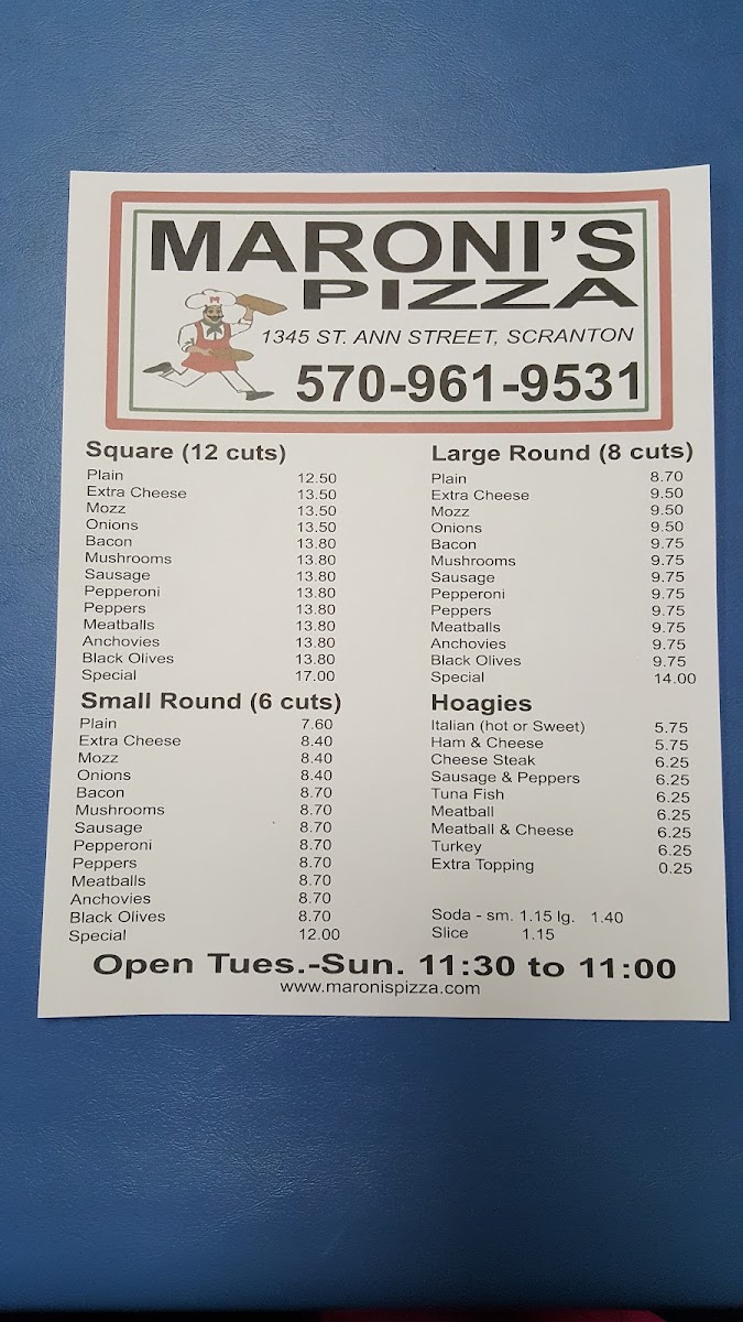 Menu Maroni's Pizza-5
