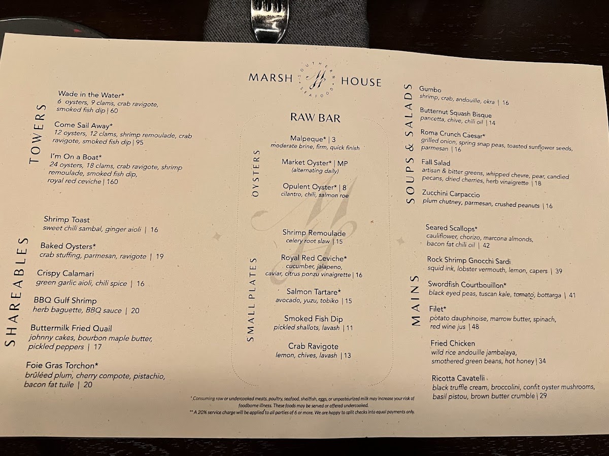 Menu Marsh House-8