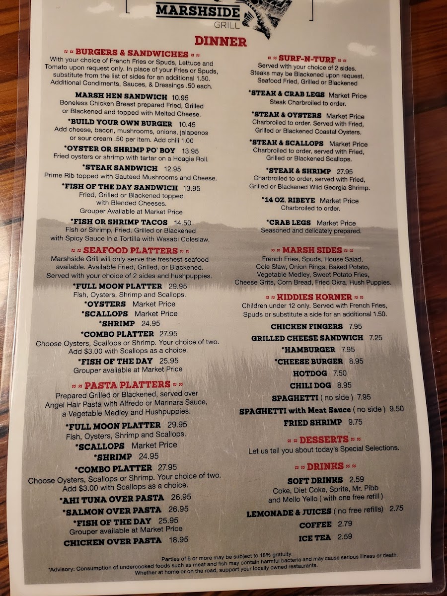 Menu Marshside Grill-7