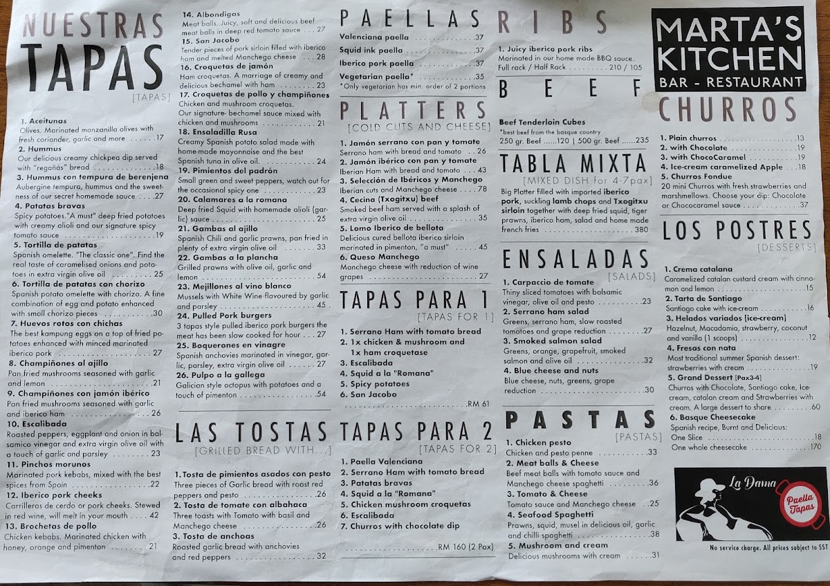 Menu Marta's Kitchen • Hartamas-1