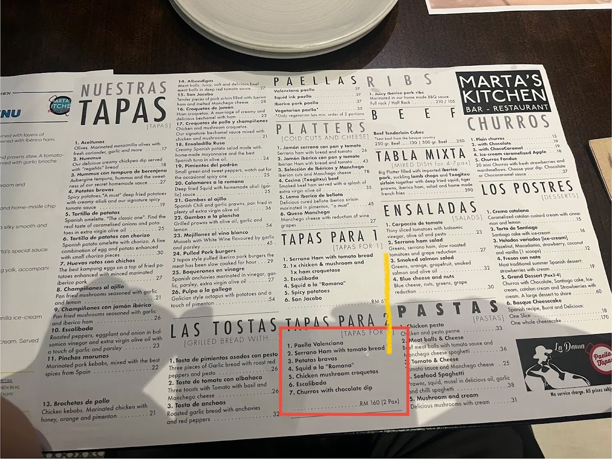 Menu Marta's Kitchen • Hartamas-10