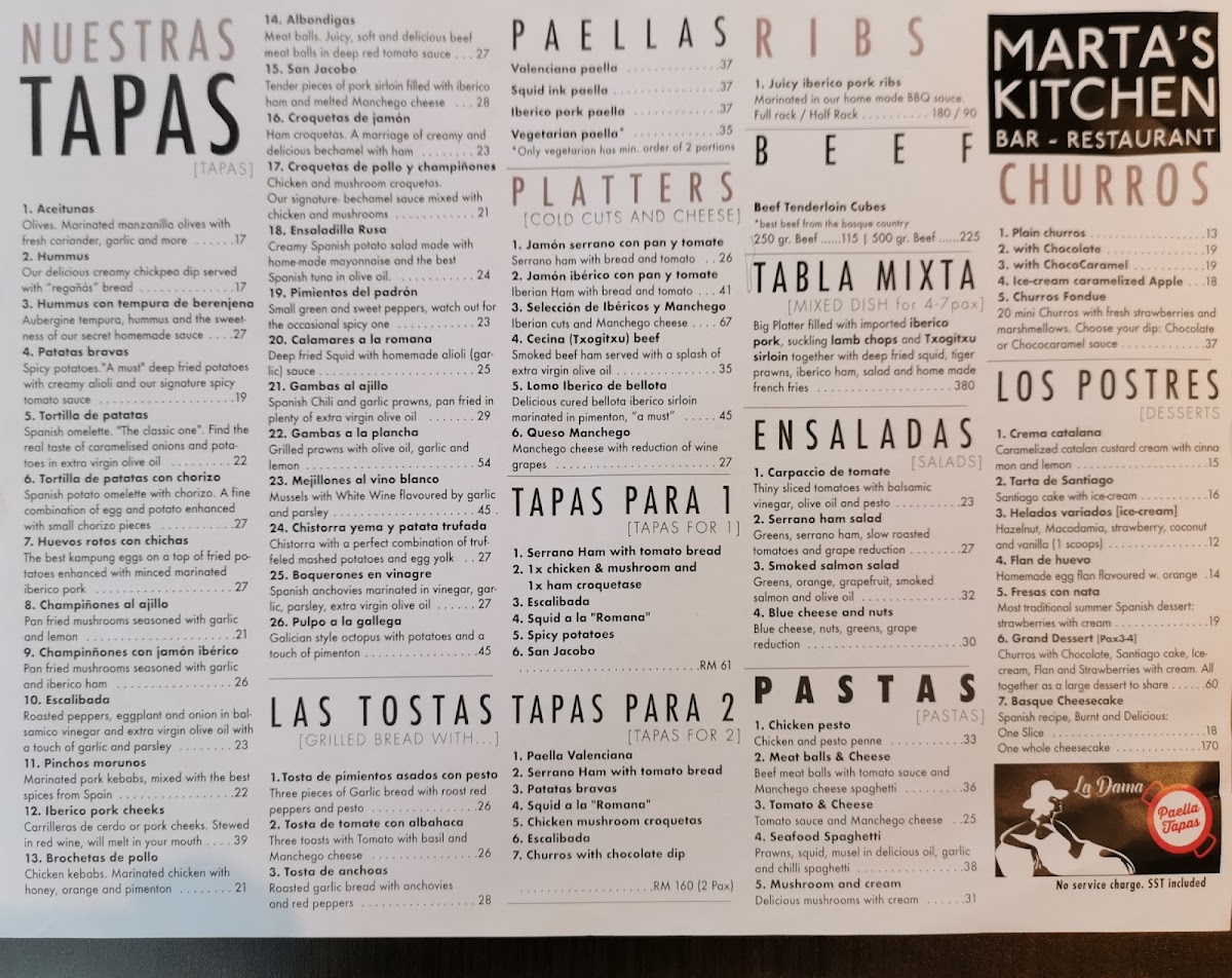 Menu Marta's Kitchen • Hartamas-8