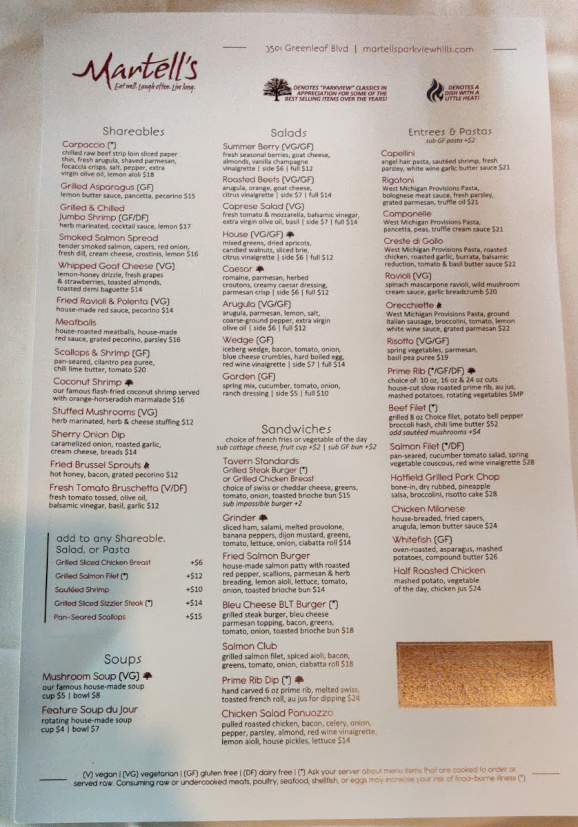 Menu Martell's-3