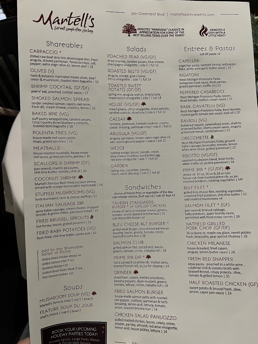 Menu Martell's-6