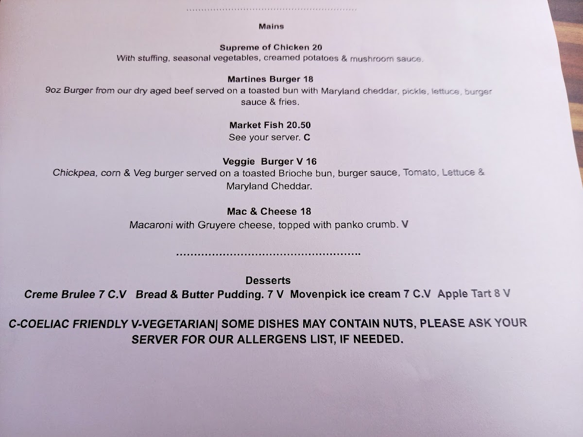 Menu Martine's Restaurant And Winebar-1