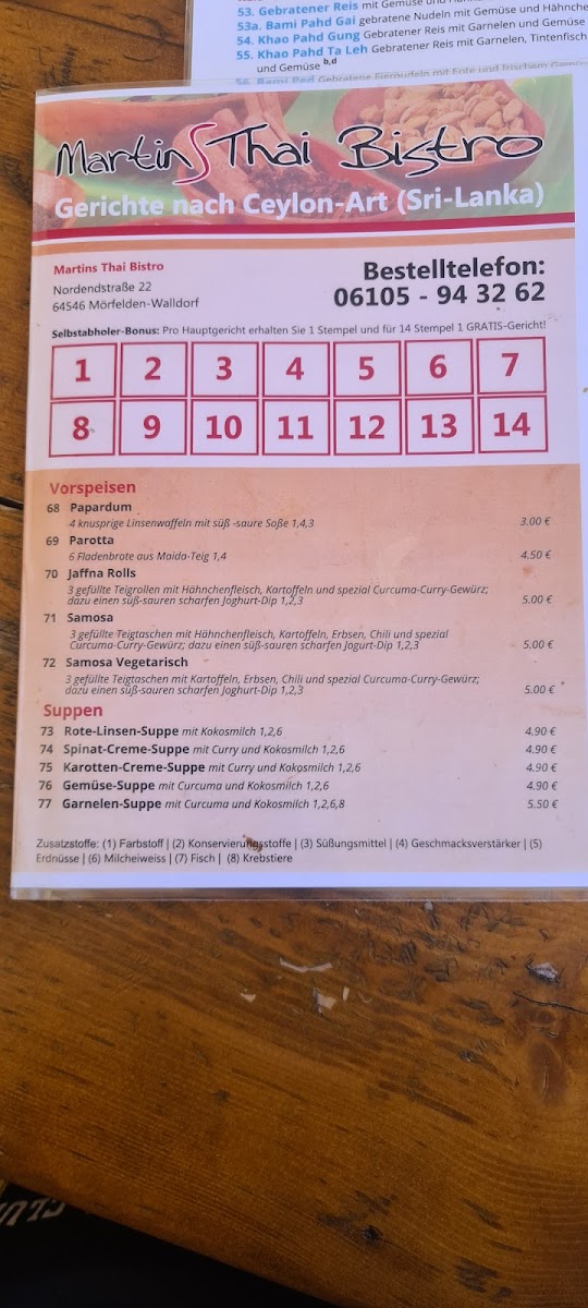 Menu Martins Thai Bistro-9