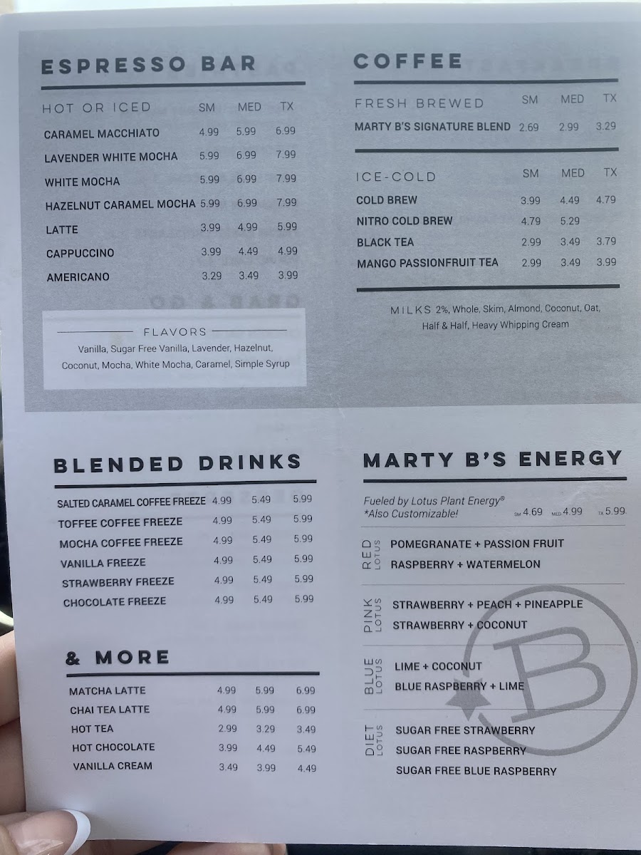 Menu Marty B's Coffee-2