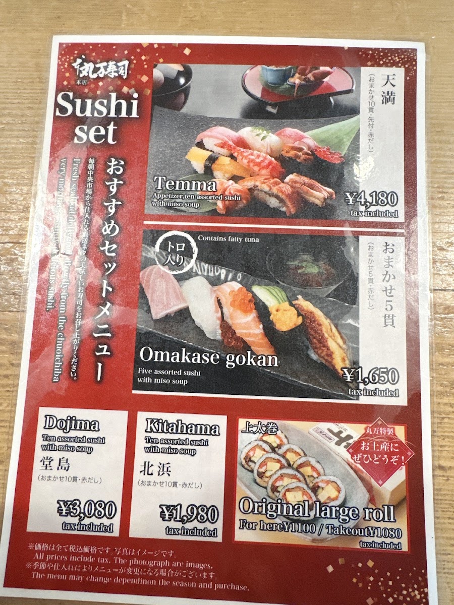 Menu Maruman Sushi Honten – Osaka Japanese Sushi Restaurant-10