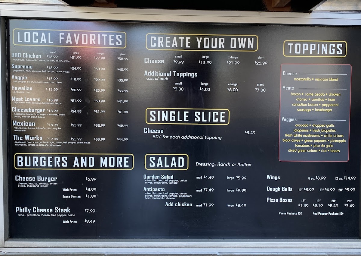 Menu Marvin's Pizza Place And Mexican Food-1