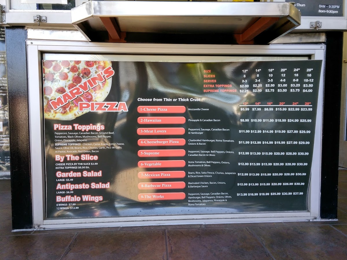 Menu Marvin's Pizza Place And Mexican Food-10