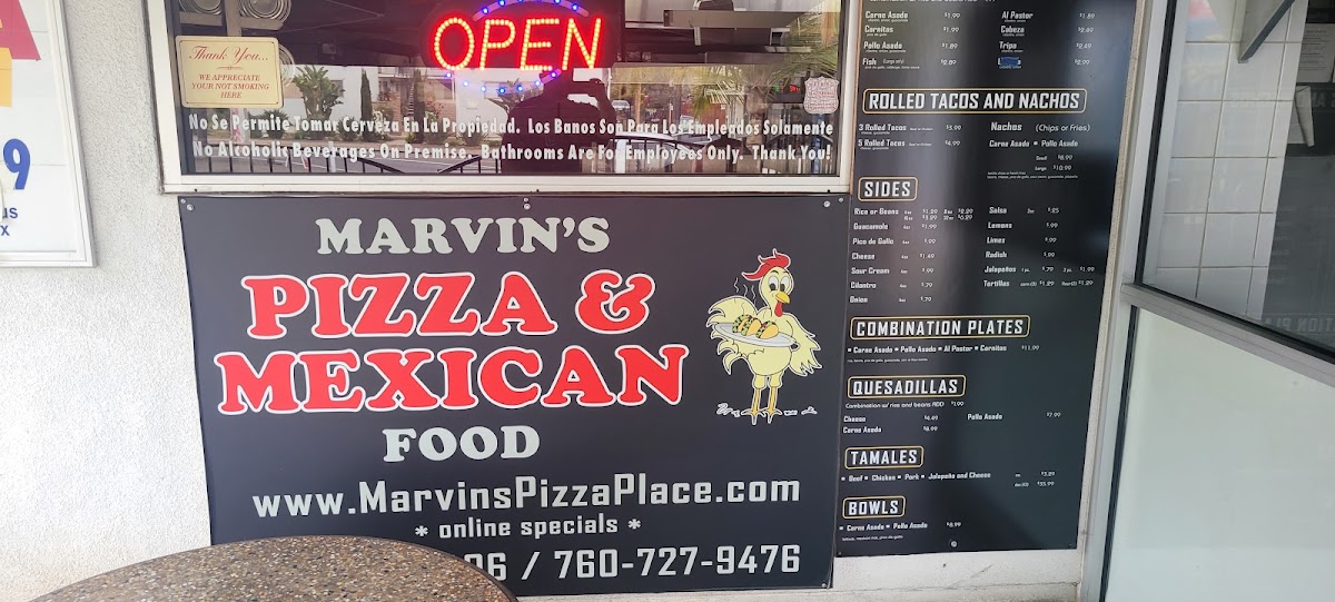 Menu Marvin's Pizza Place And Mexican Food-4