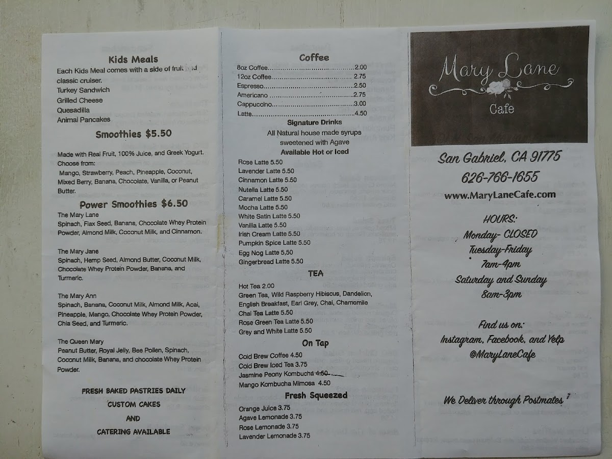 Menu Mary Lane Cafe-10