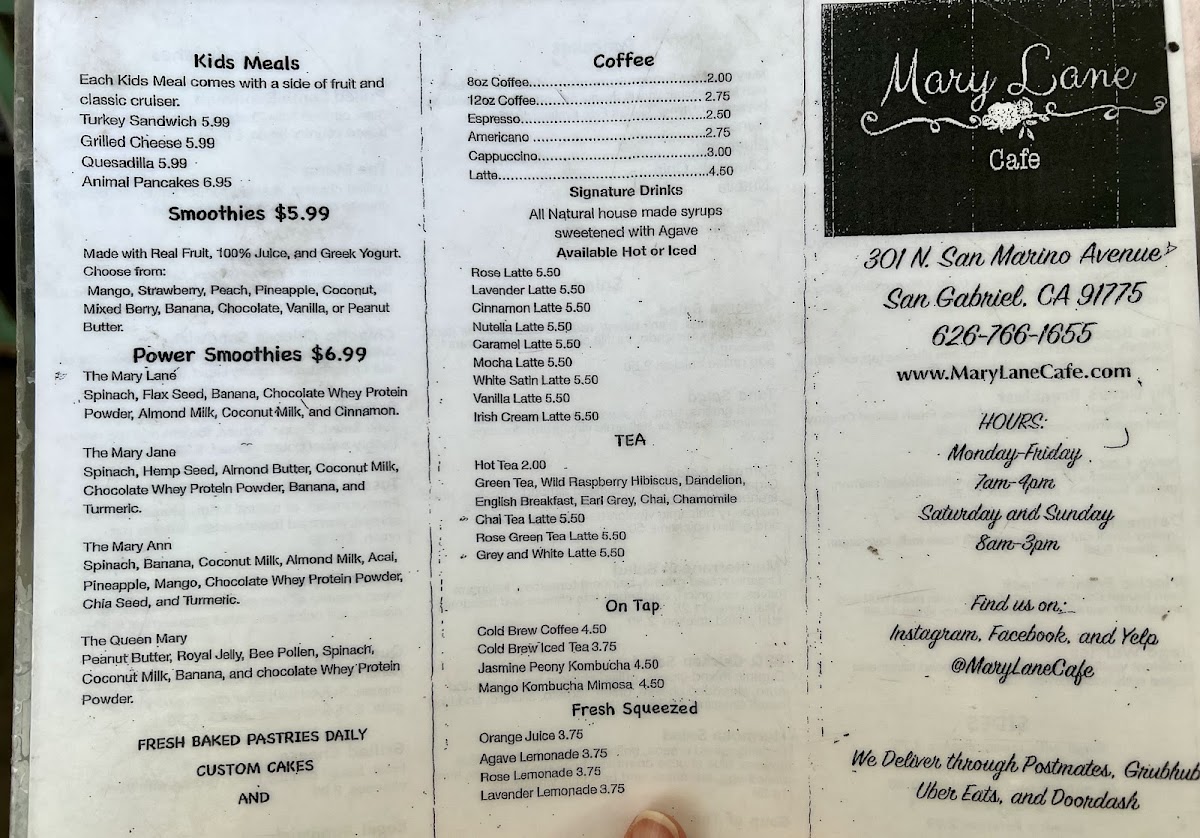 Menu Mary Lane Cafe-2