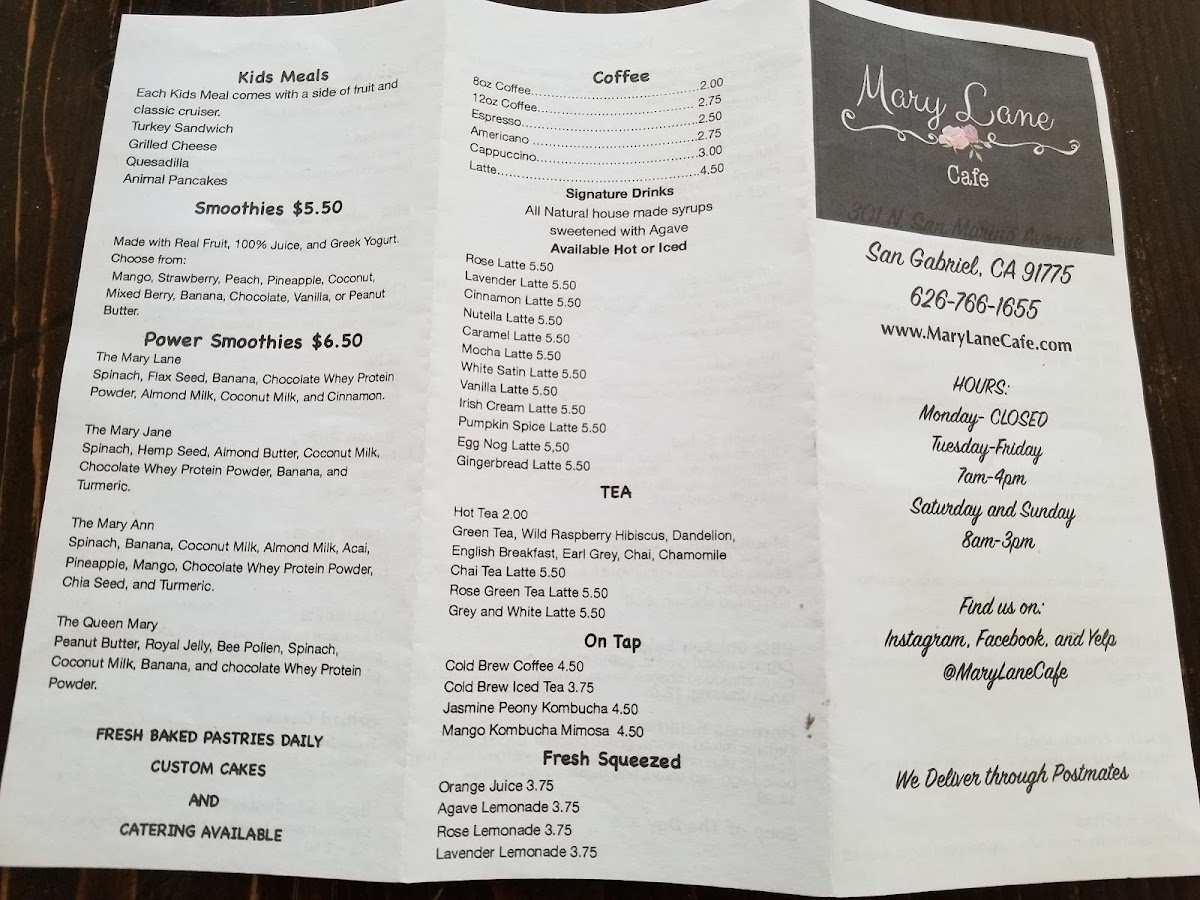 Menu Mary Lane Cafe-5