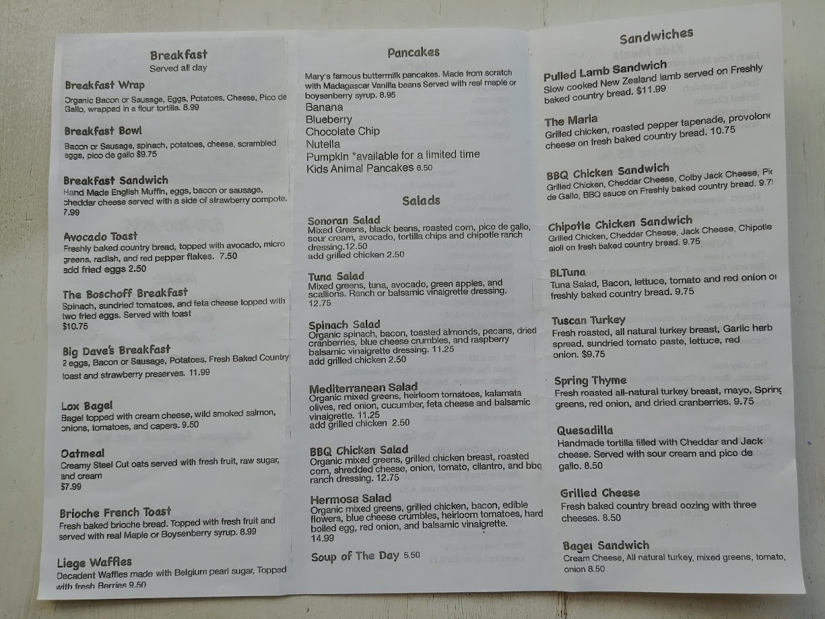 Menu Mary Lane Cafe-7