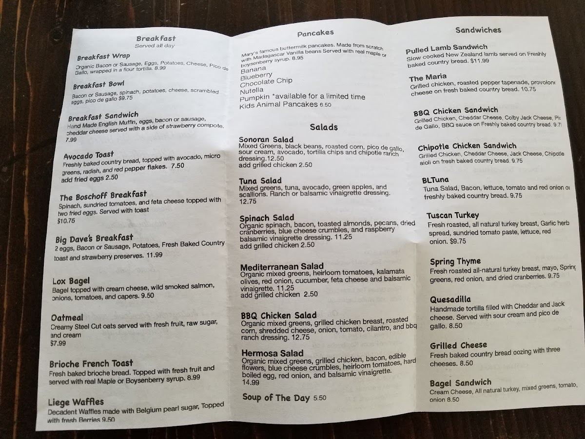 Menu Mary Lane Cafe-8