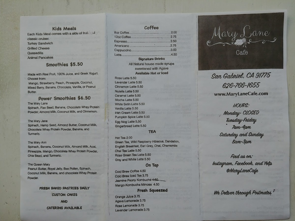 Menu Mary Lane Cafe-9