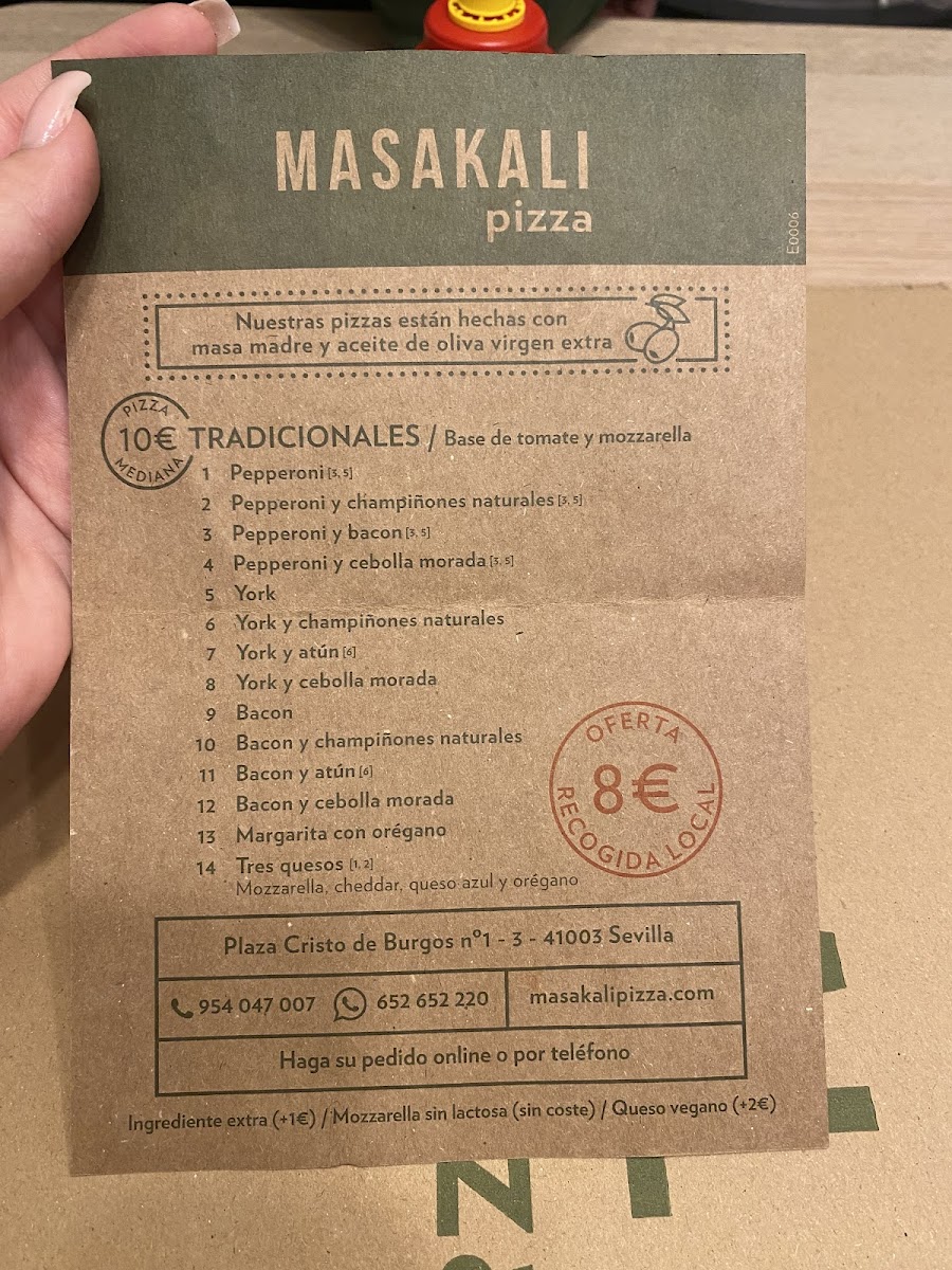 Menu Masakali Pizza Cristo De Burgos-2