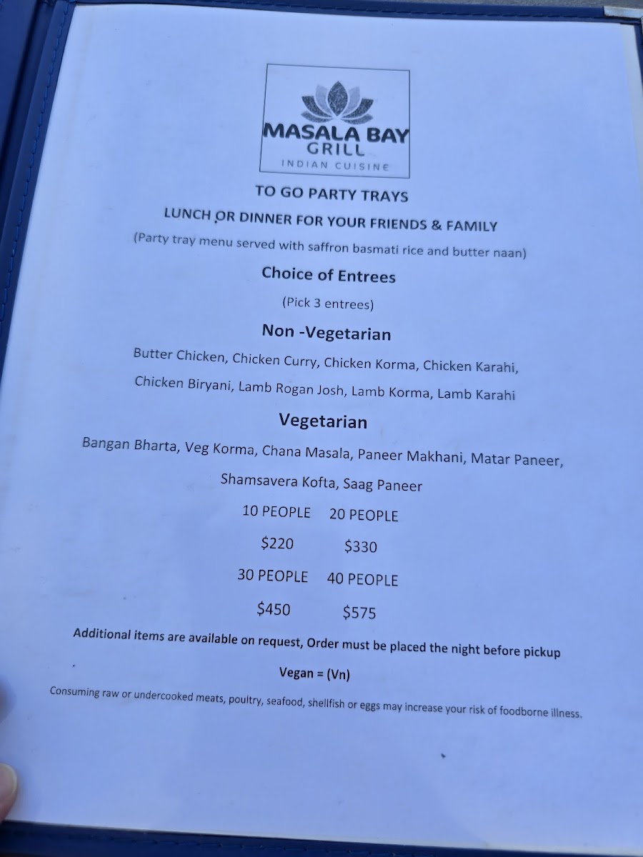 Masala Bay Grill, Indian Cuisine, Outer Banks Menu-2