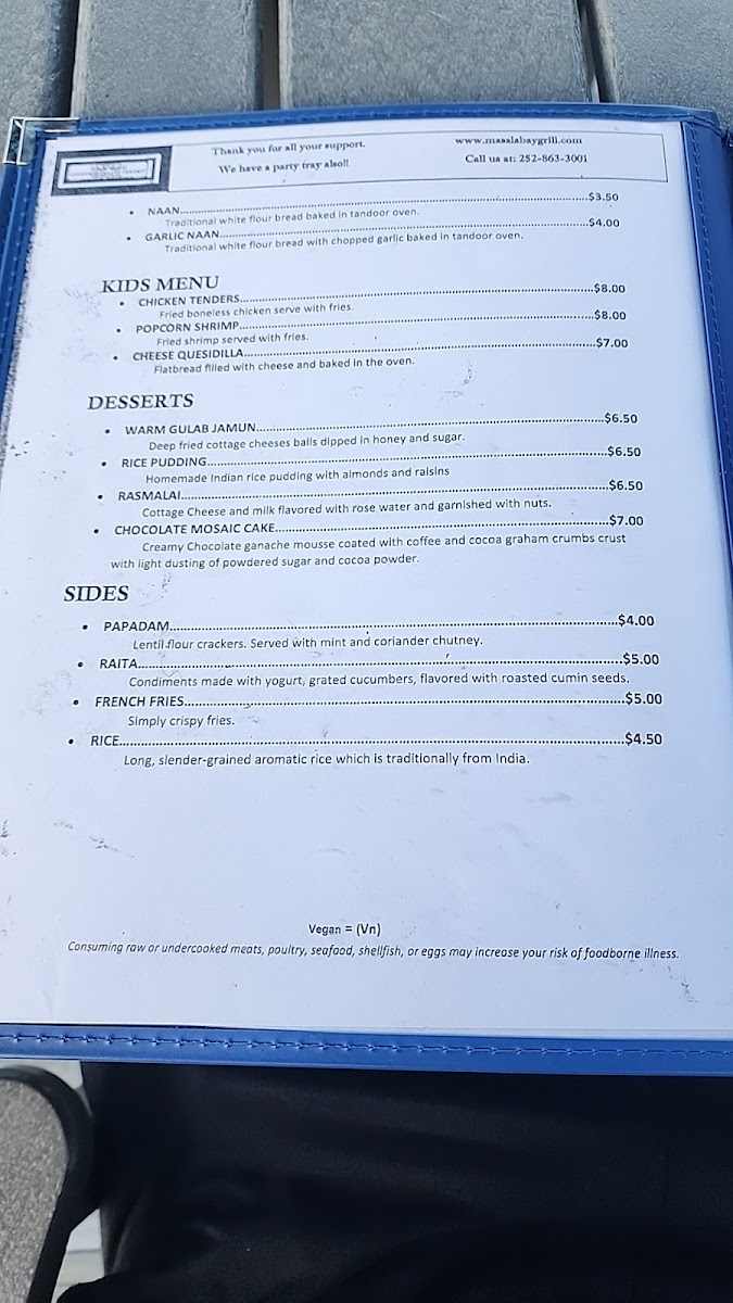 Masala Bay Grill, Indian Cuisine, Outer Banks Menu-5