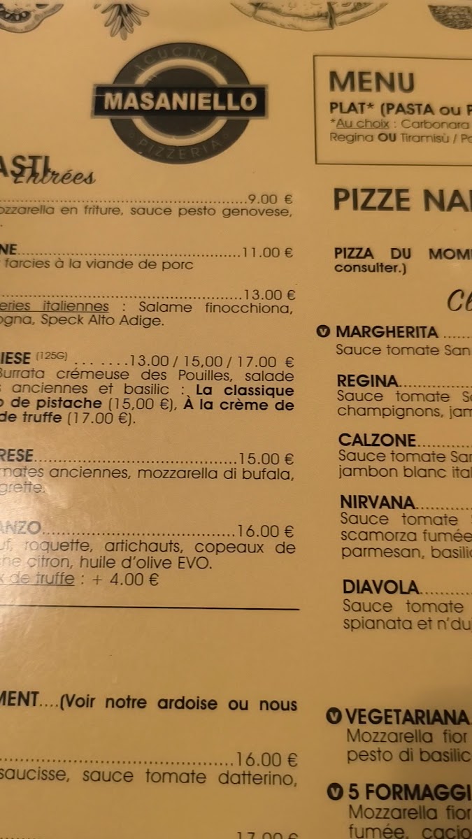 Menu Masaniello - Pizzeria E Cucina-1