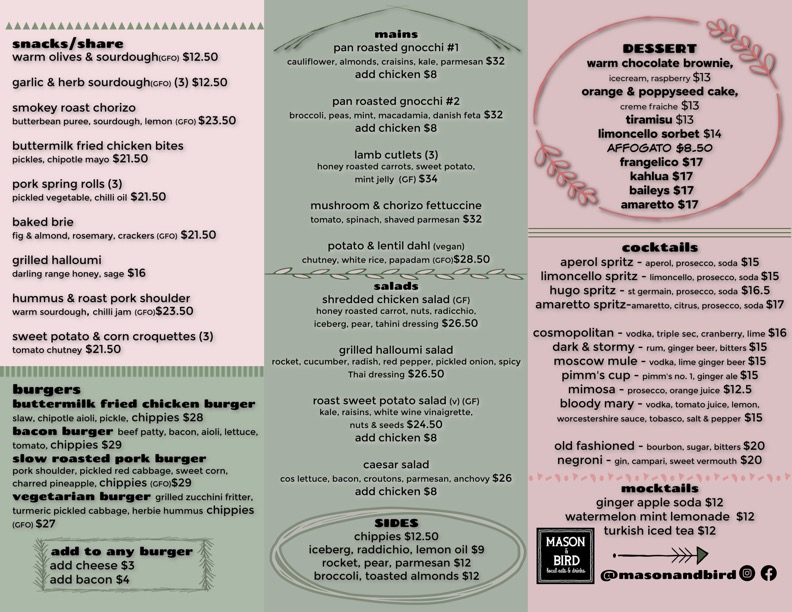 Menu Mason & Bird-2