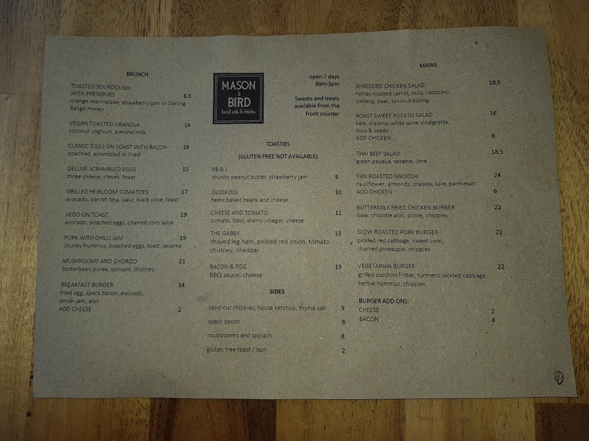 Menu Mason & Bird-9