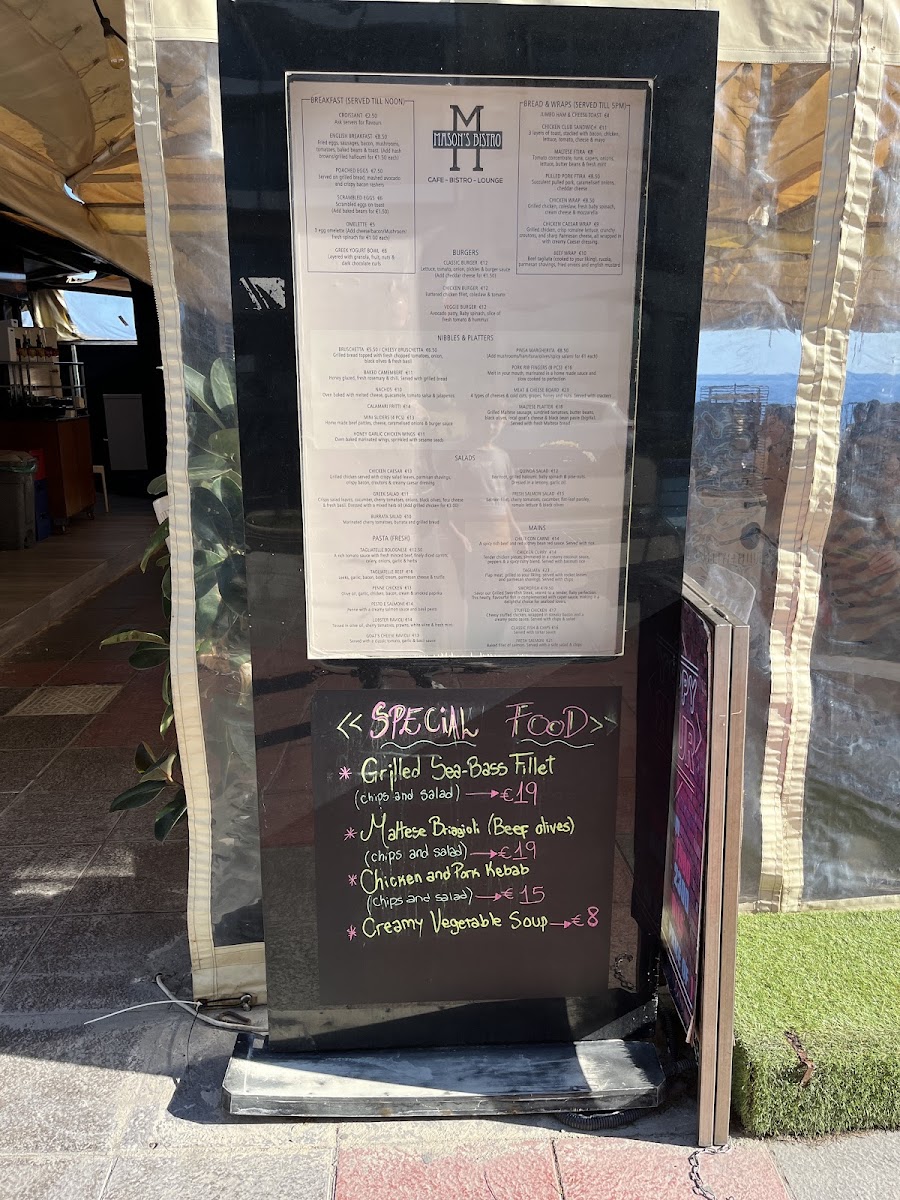 Menu Mason's Cafe-1