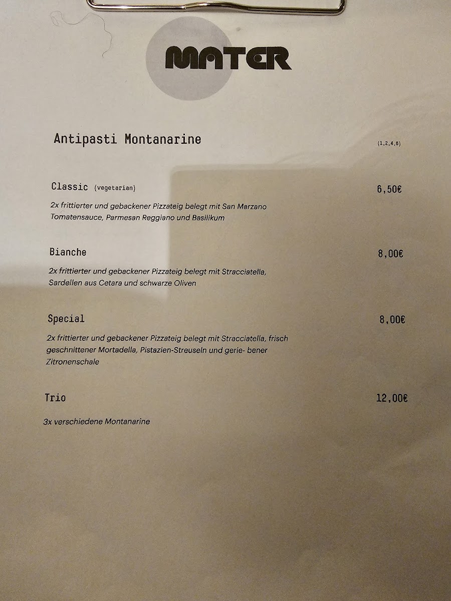 Menu Mater | Pizzeria Verace In Berlin-10