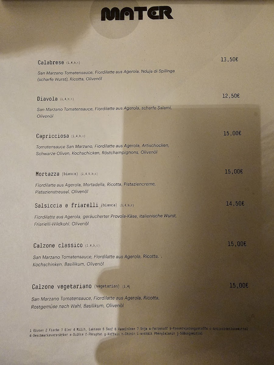 Menu Mater | Pizzeria Verace In Berlin-3