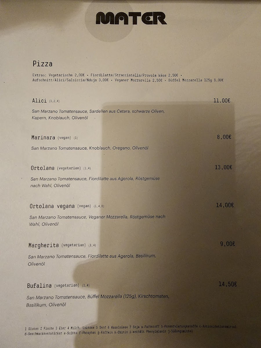 Menu Mater | Pizzeria Verace In Berlin-6