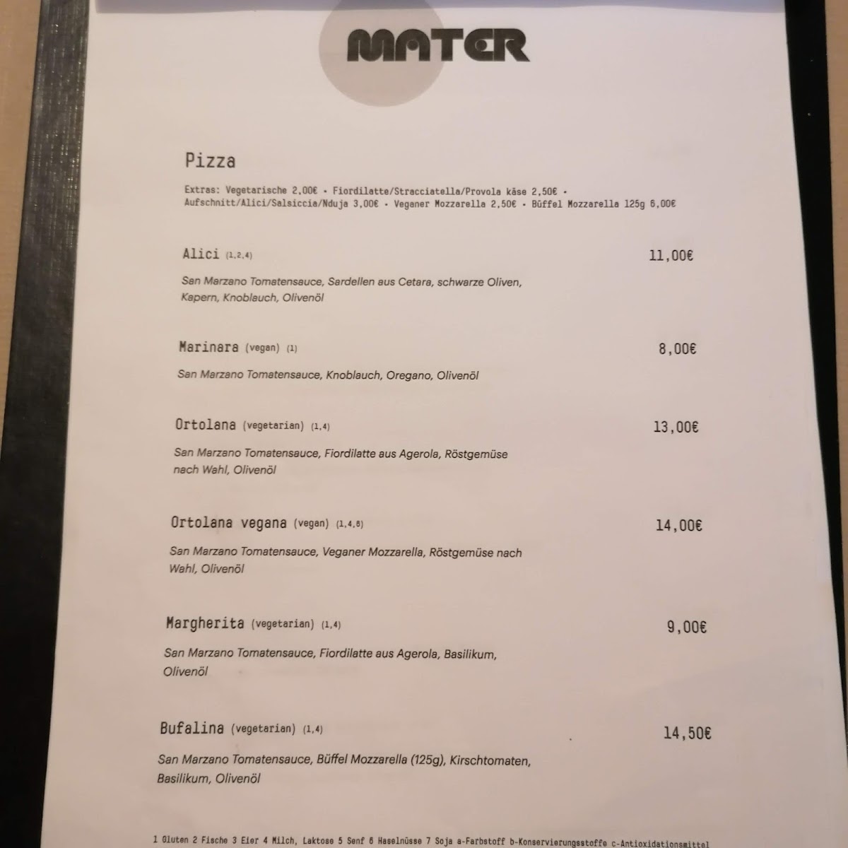 Menu Mater | Pizzeria Verace In Berlin-7