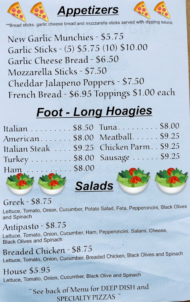 Menu Matoli's Pizza & Subs-1