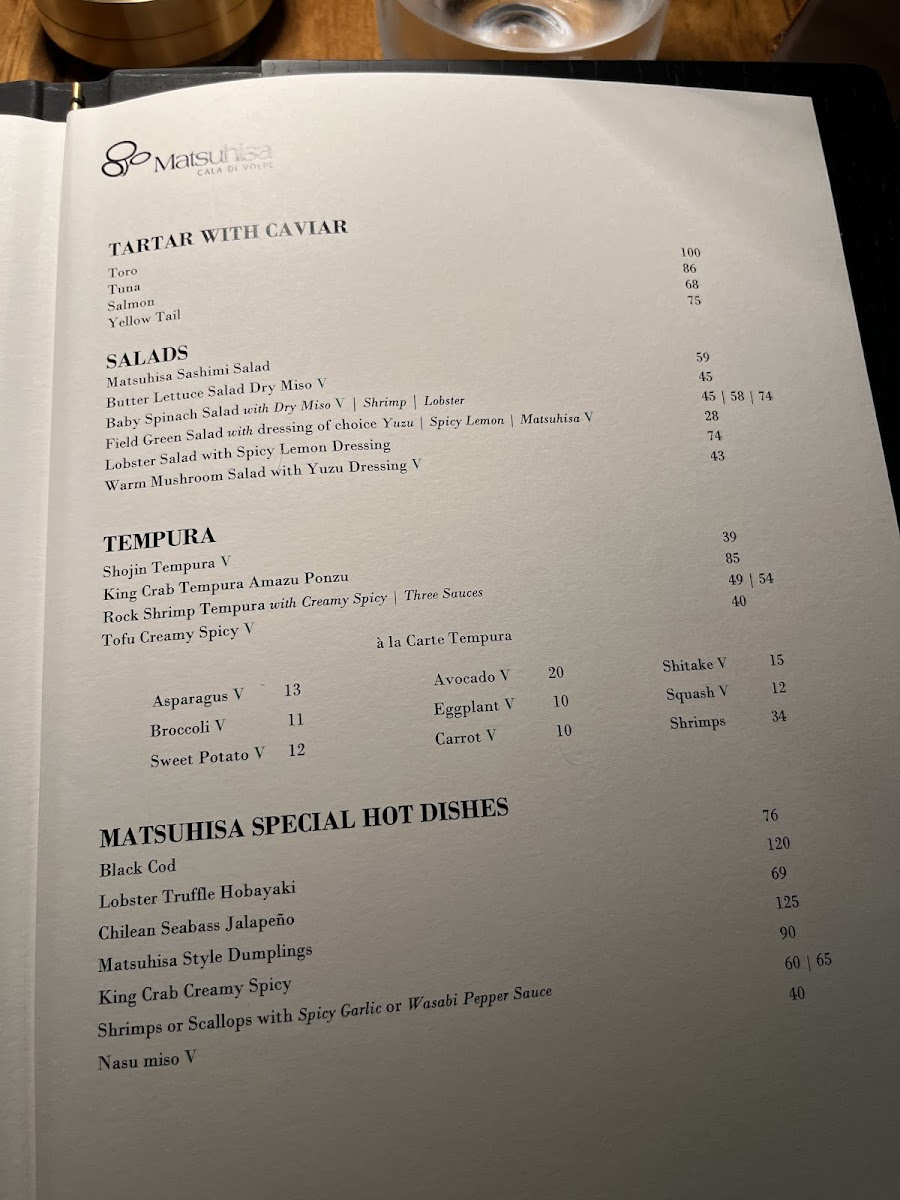 Menu Matsuhisa At Cala Di Volpe-1