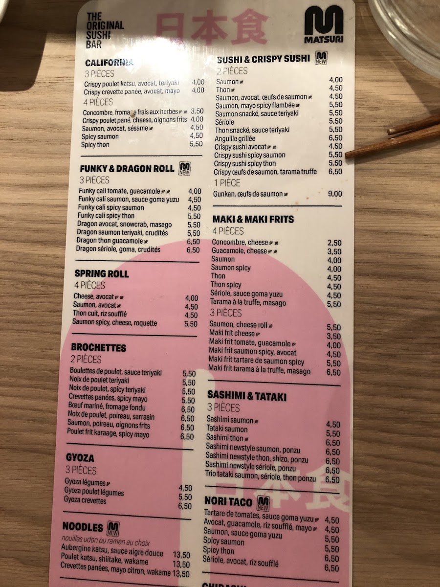 Menu Matsuri Marbeuf-9